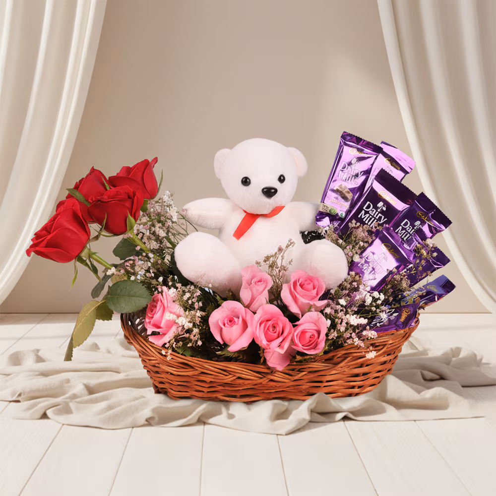 Charismatic Rose and Teddy Arrangement