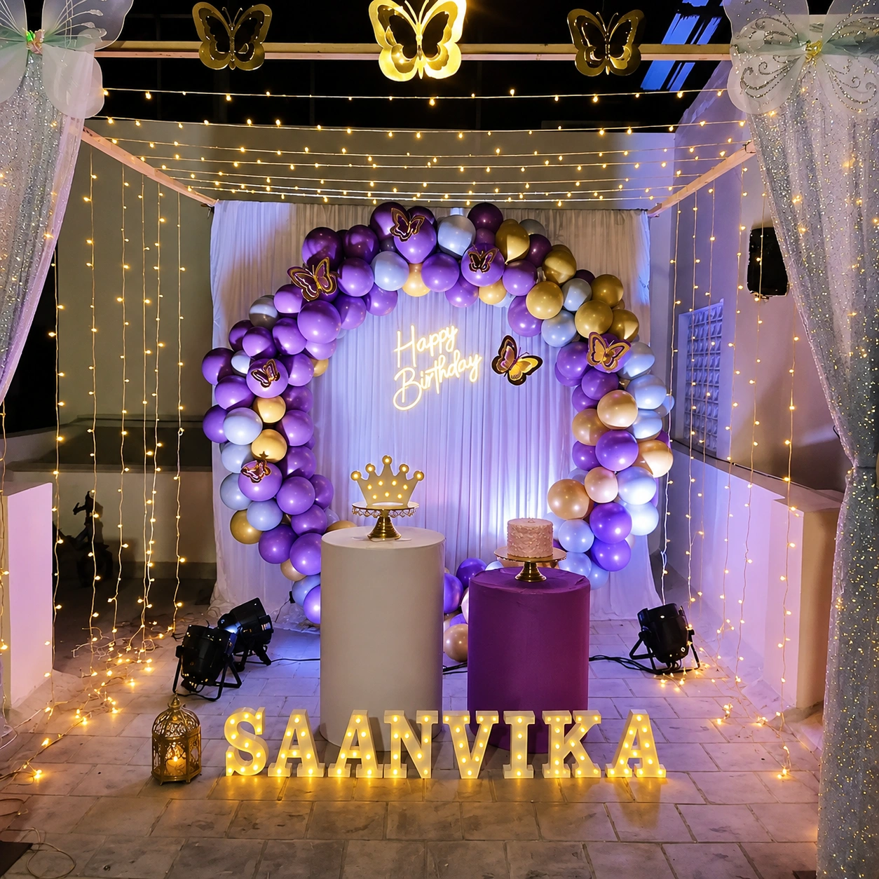 Surprise Terrace Birthday Decoration for Girls