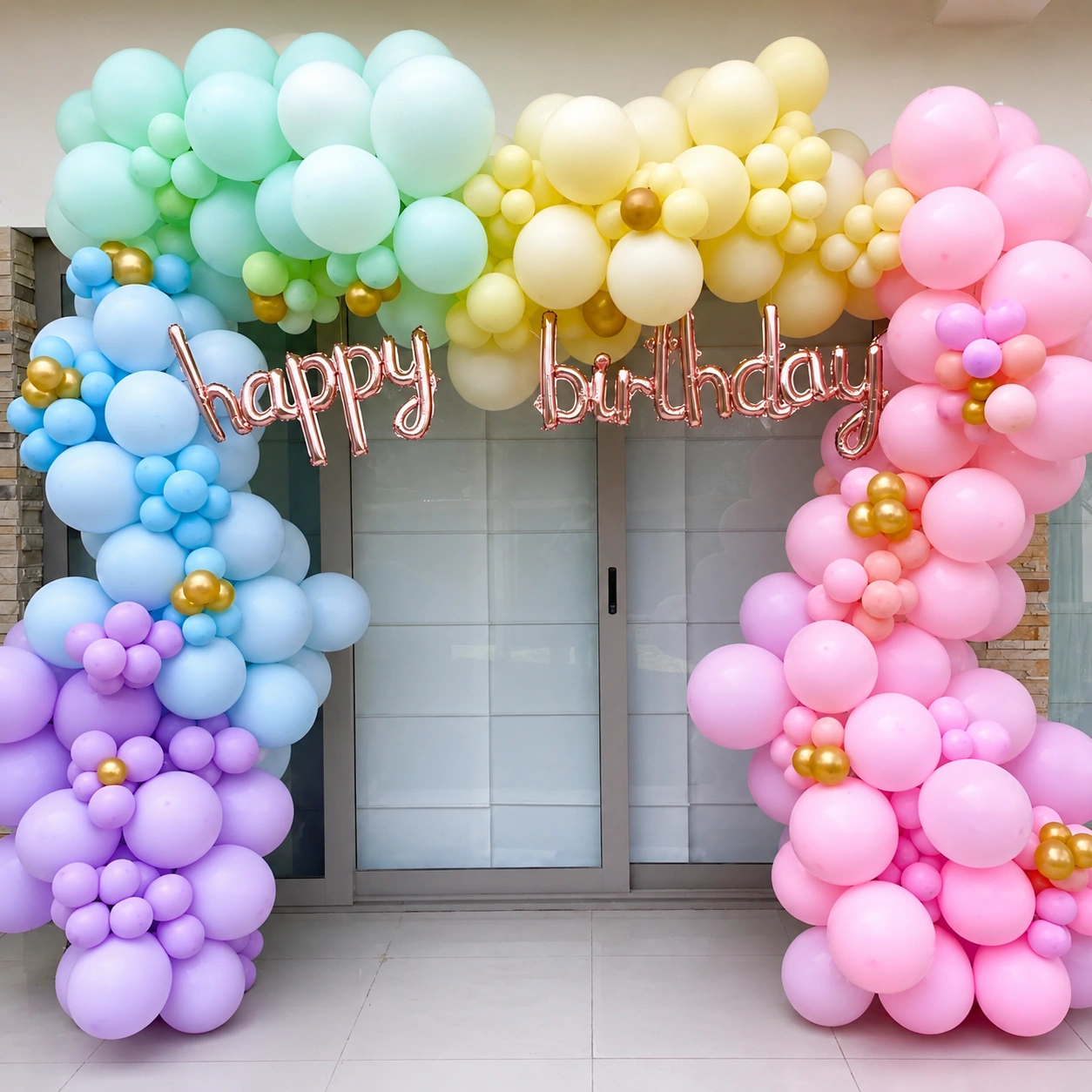 Pastel Balloon Birthday Decoration