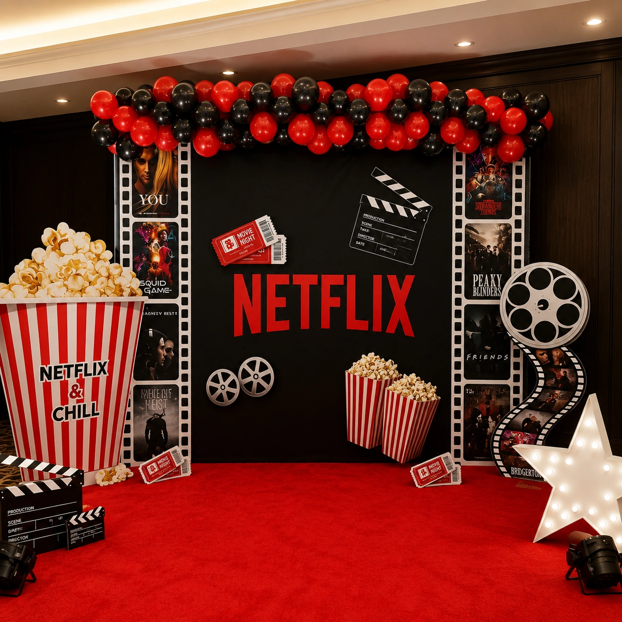 Netflix Theme Birthday Decoration