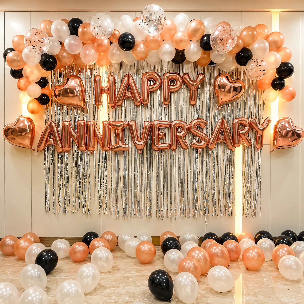 Rose Gold Theme Anniversary Decor
