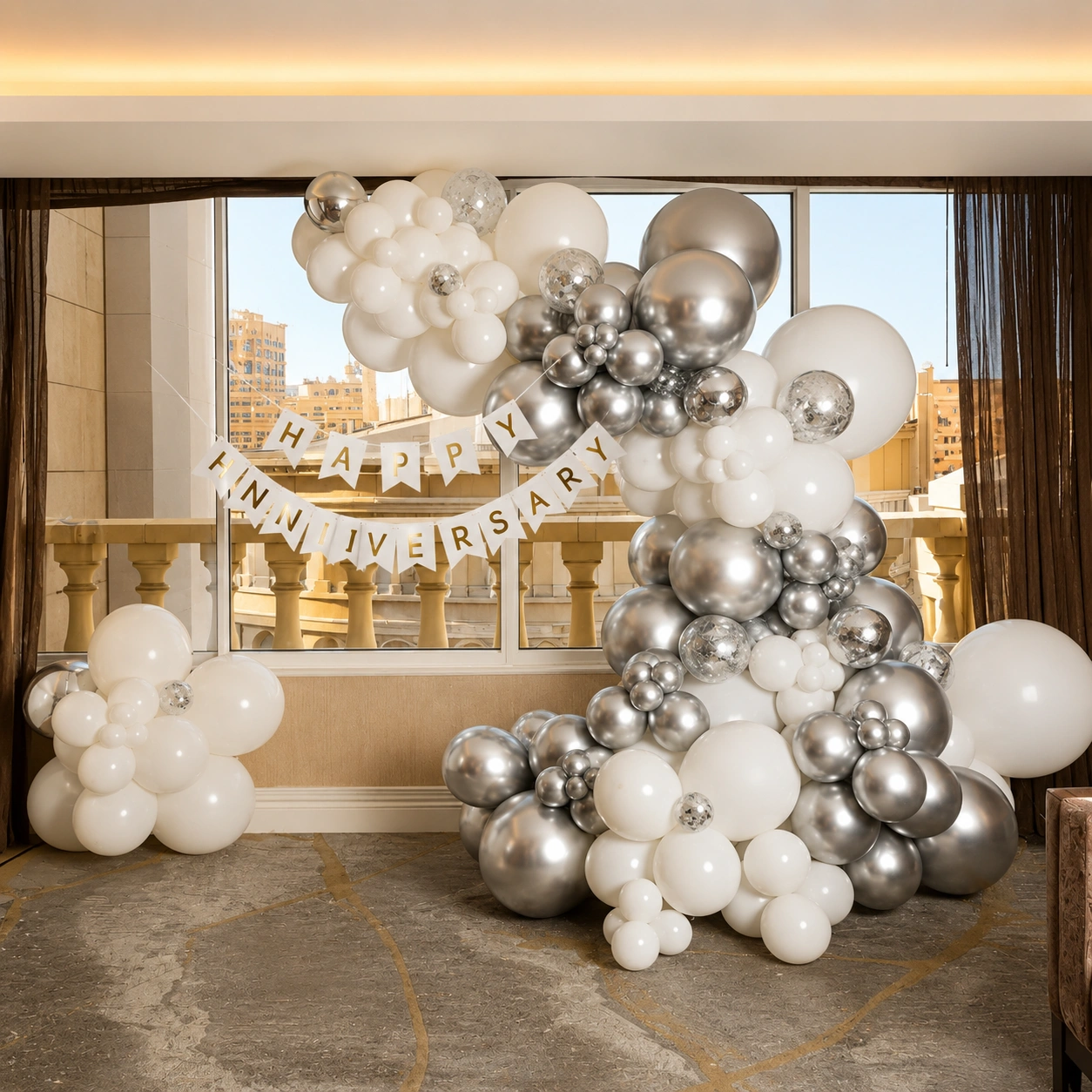 Elegant Silver and White Decoration