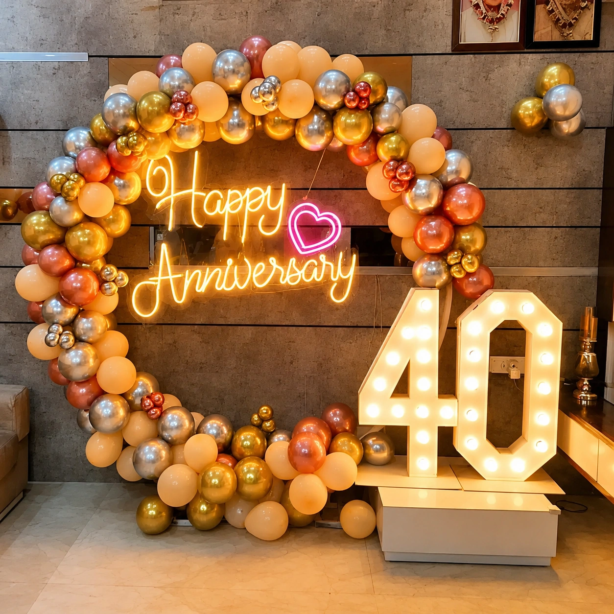 40th Marriage Anniversary Decor