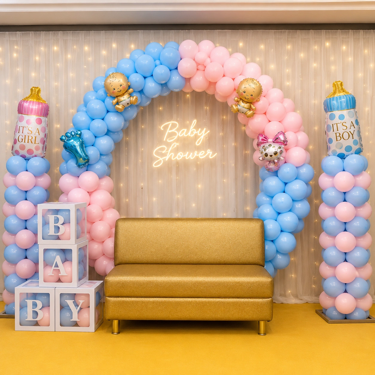 Baby Shower Pastel Stage Setup