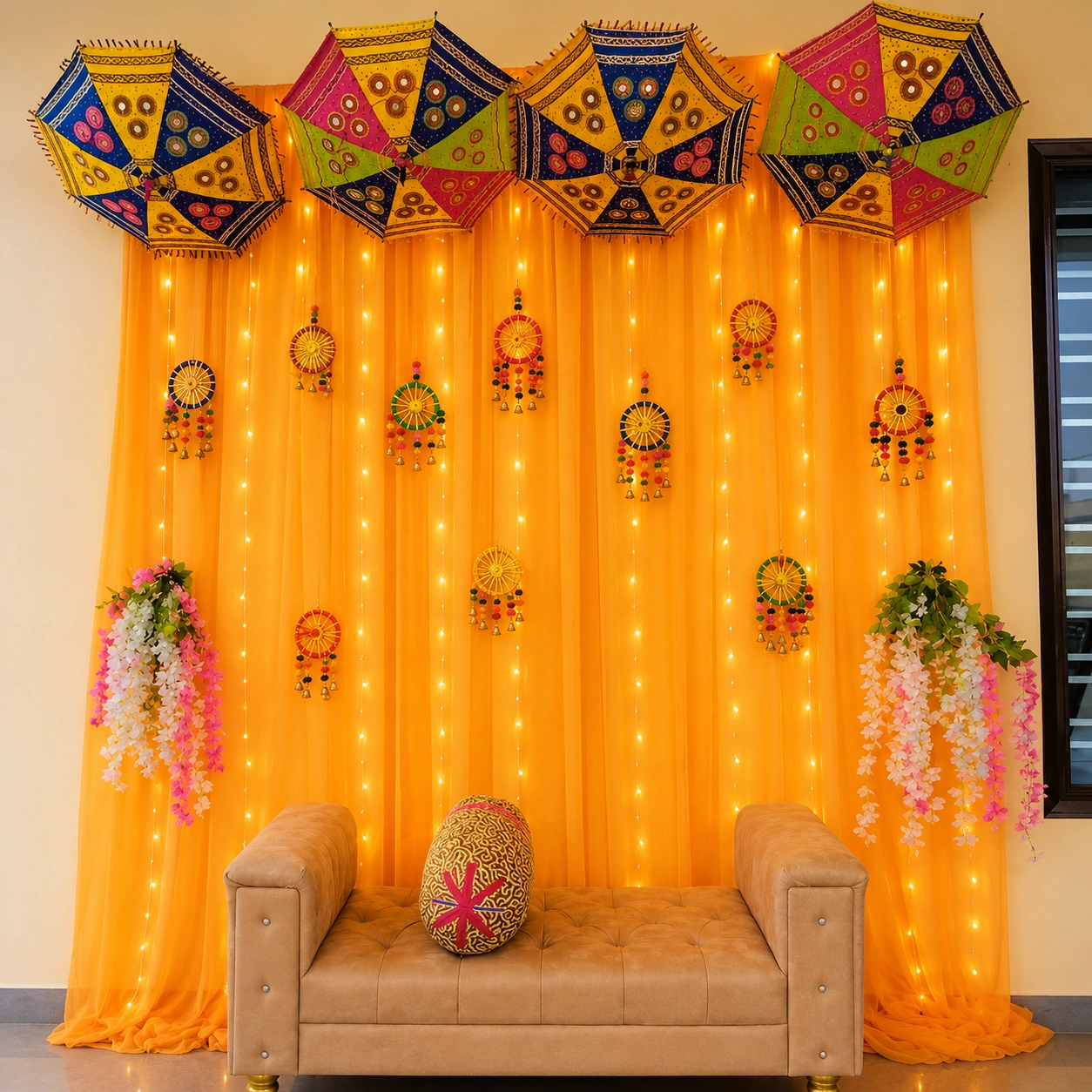 Haldi Mehendi Decoration at Home