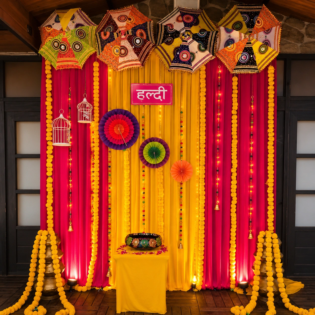 Simple Indoor Haldi Decoration