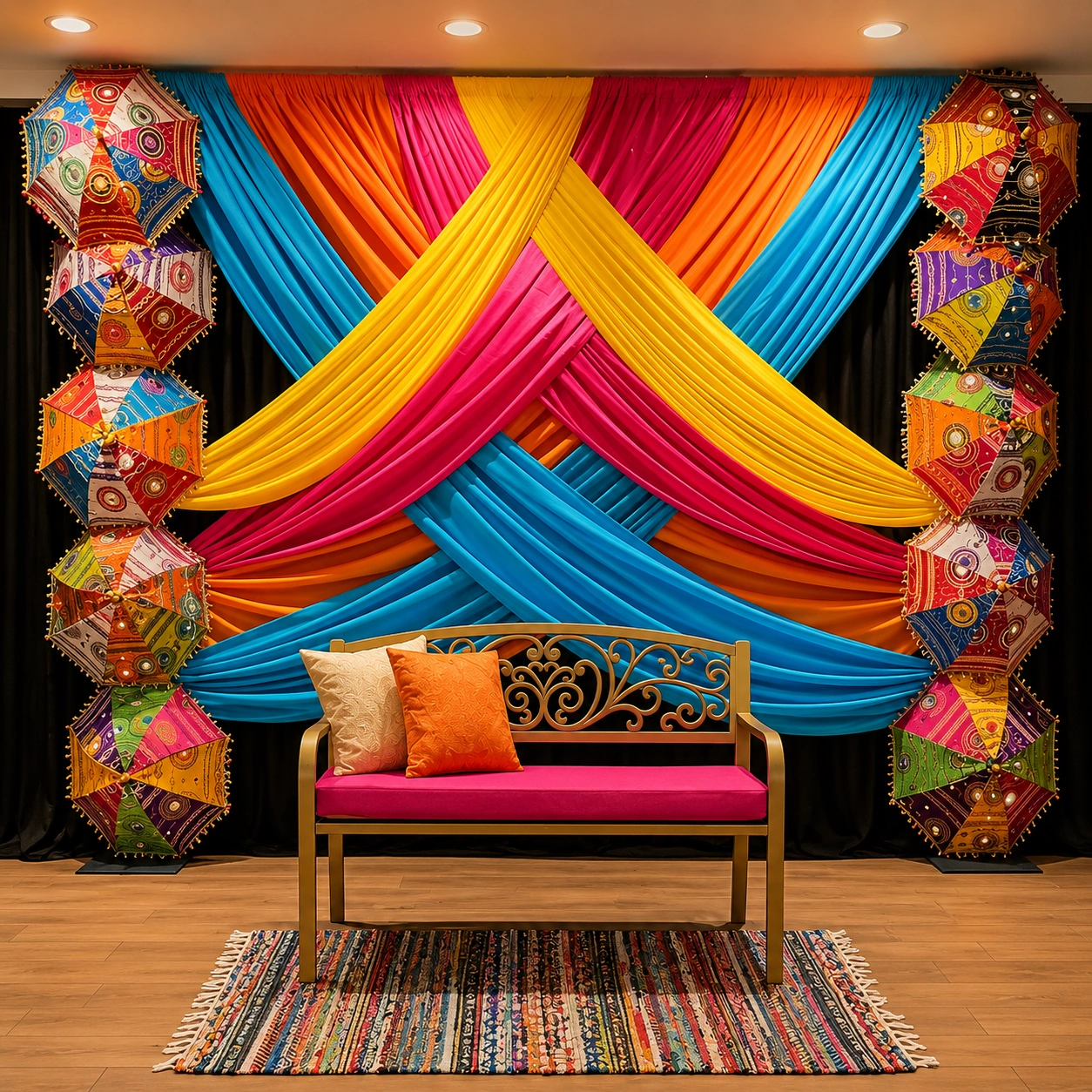Simple Mehendi Decoration at Home