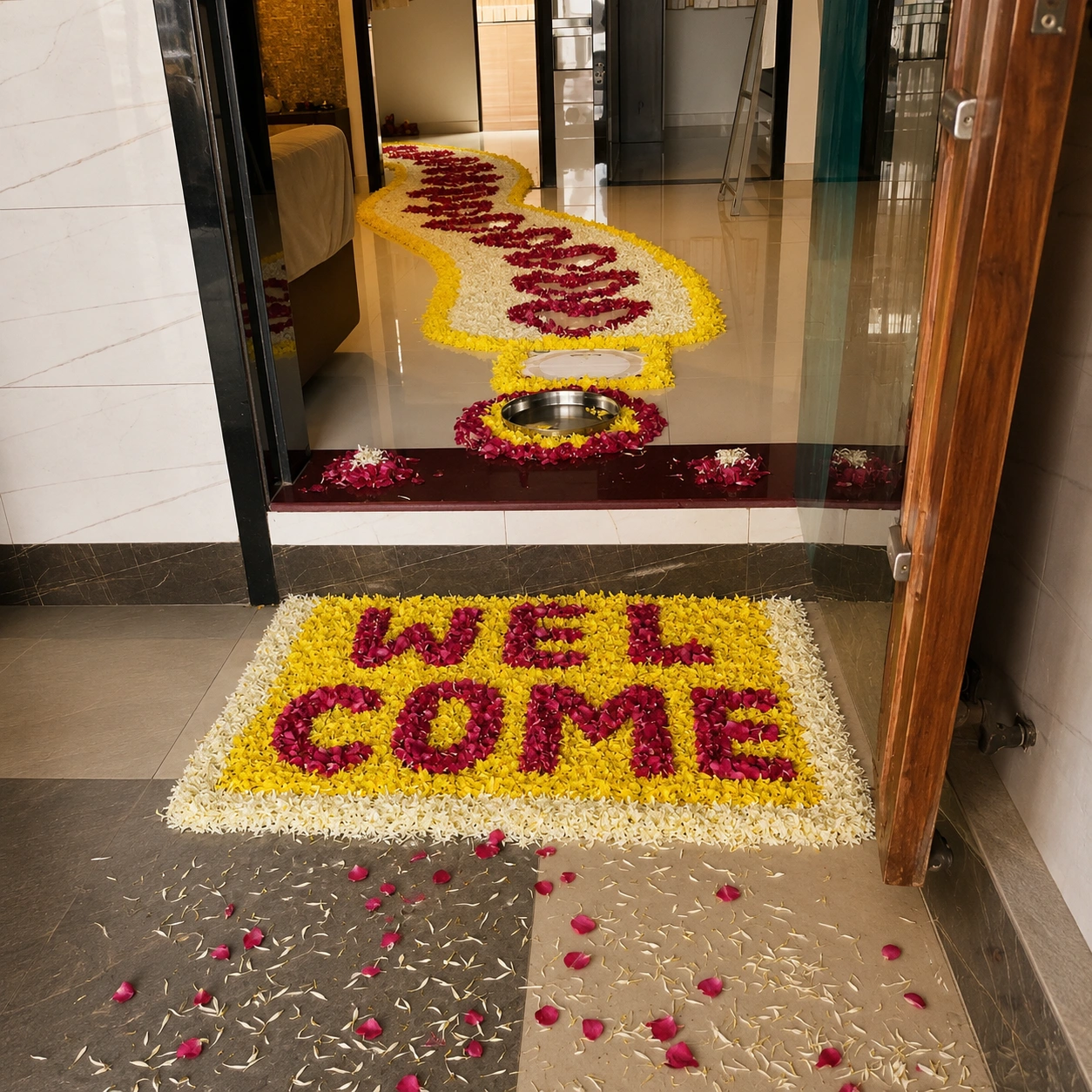 Entrance Flower Decoration for Welcome Baby