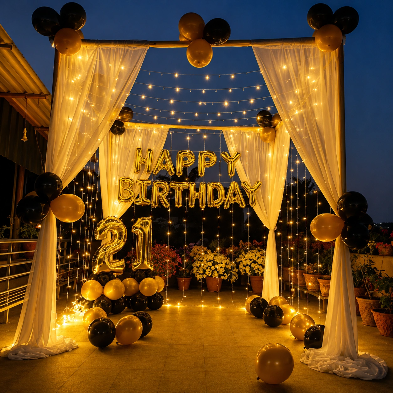 Simple Birthday Terrace Decoration