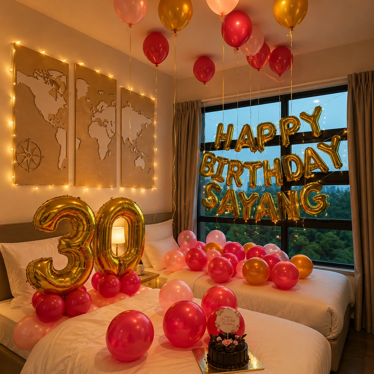 Simple Birthday Decoration in Room