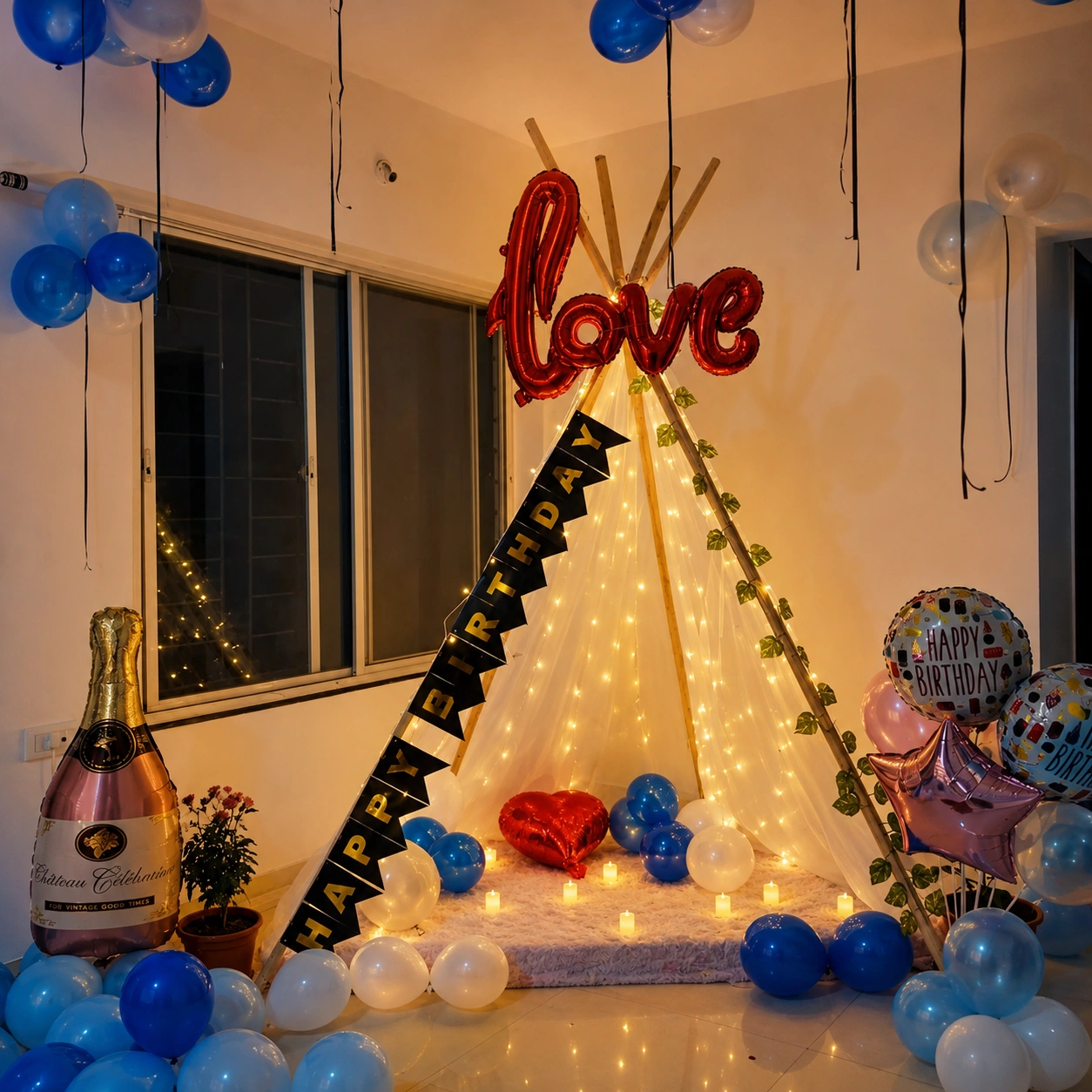 Simple Birthday Tent Decoration