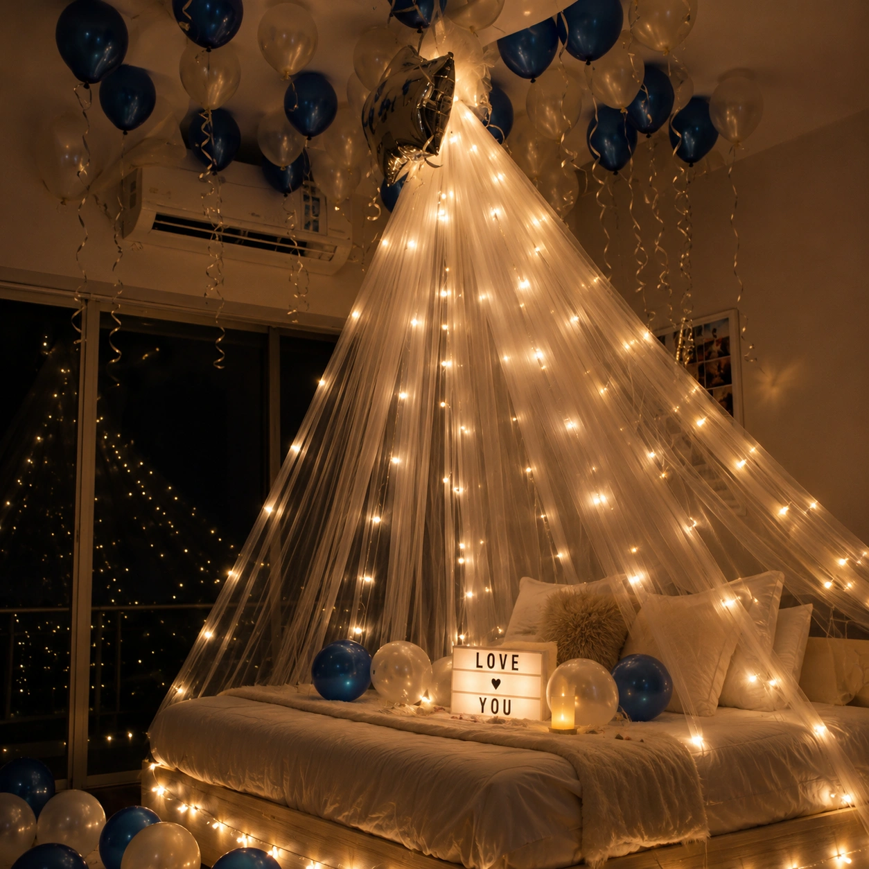 Blue Canopy Decoration