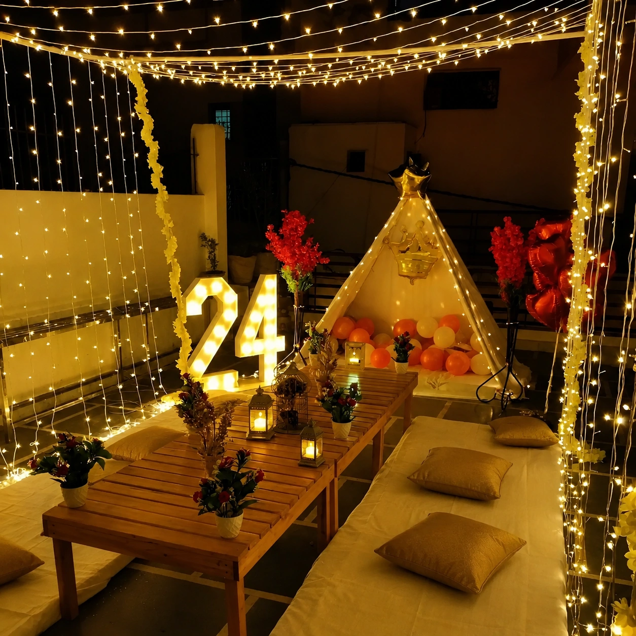 Birthday Canopy Terrace Decoration