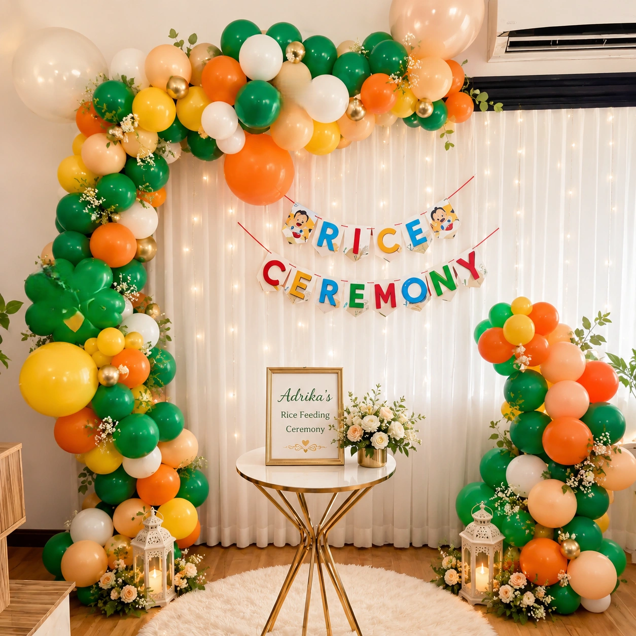 Pastel Shade Rice Ceremony Arch