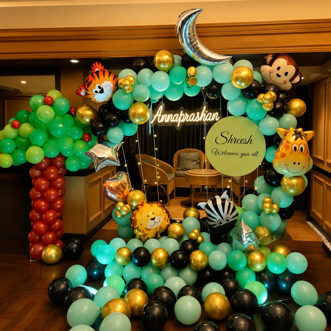 Jungle Theme Annaprashan Setup