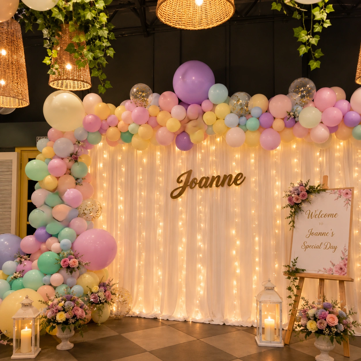 Naming Backdrop Decoration
