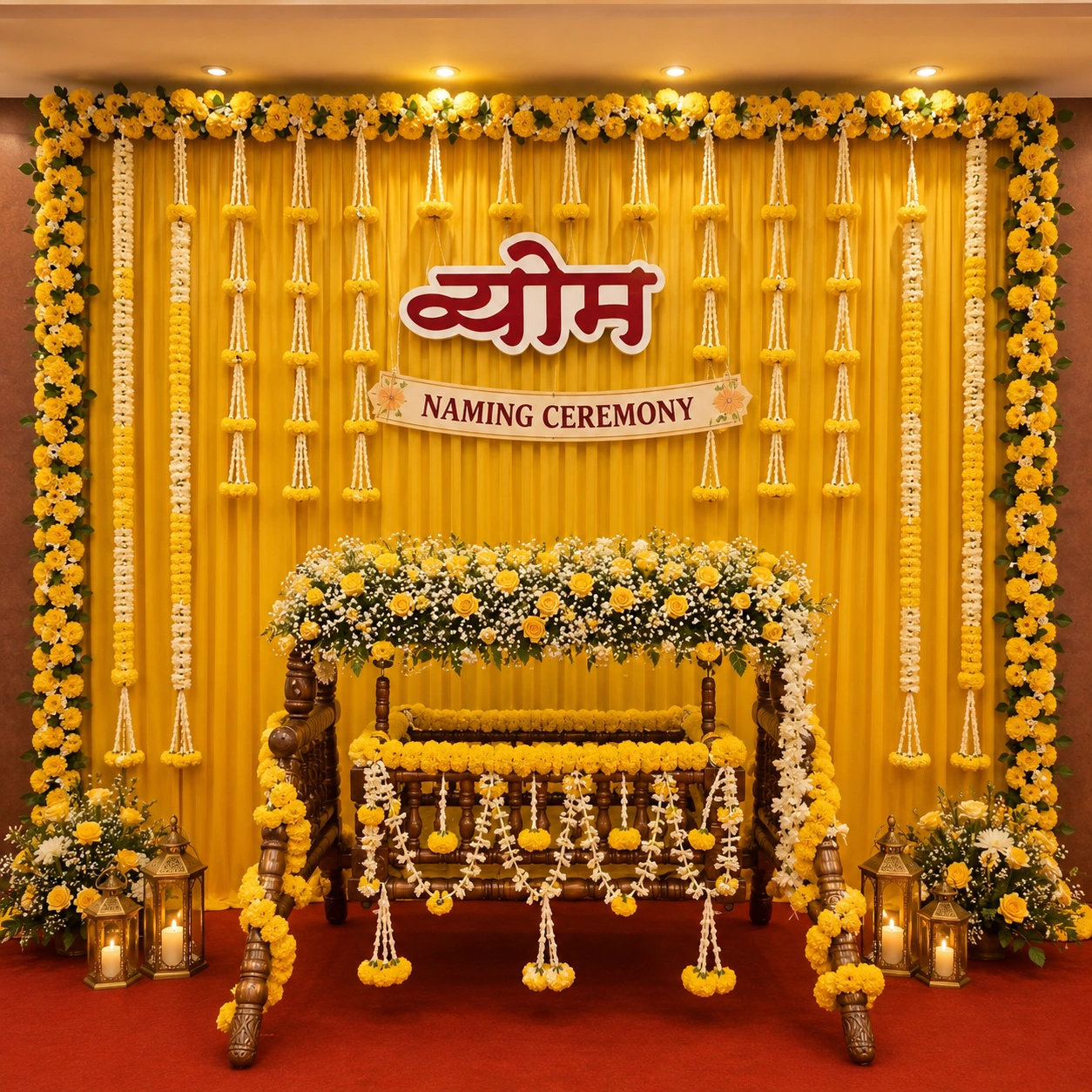 Traditional Marigold Backdrop