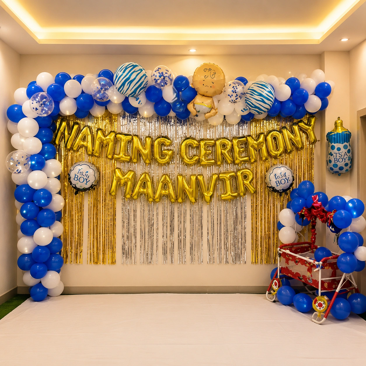 Baby Naming Balloon Setup