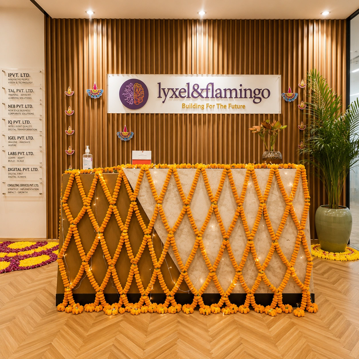 Garland Entry and Reception Decor