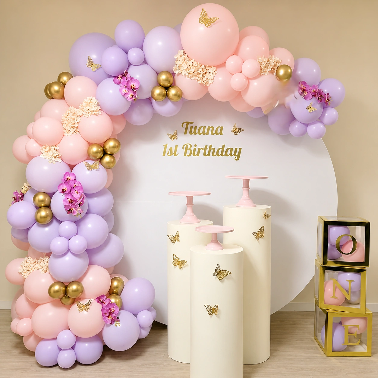 Premium Pastel Balloon Birthday Decoration