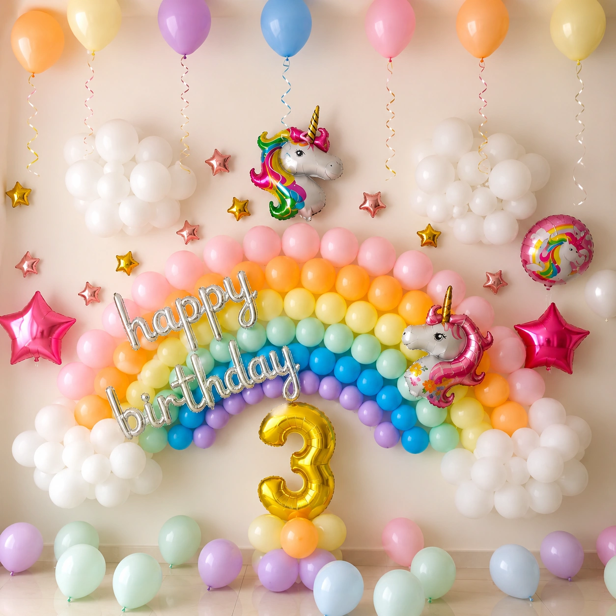 Minnie-Unicorn Theme Birthday Hall Decoration