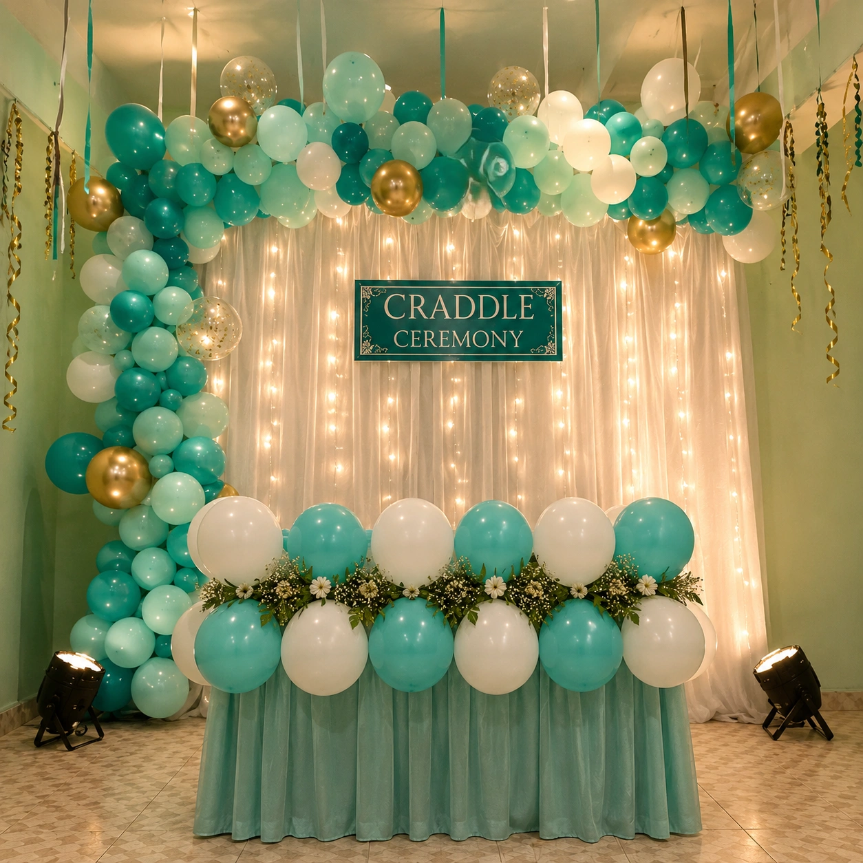 Cradle Ceremony Cloth Backdrop Decoration