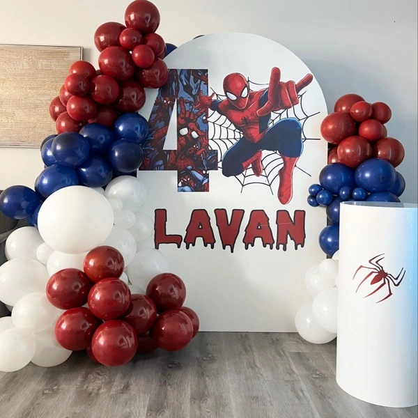 Superhero Backdrop Setup