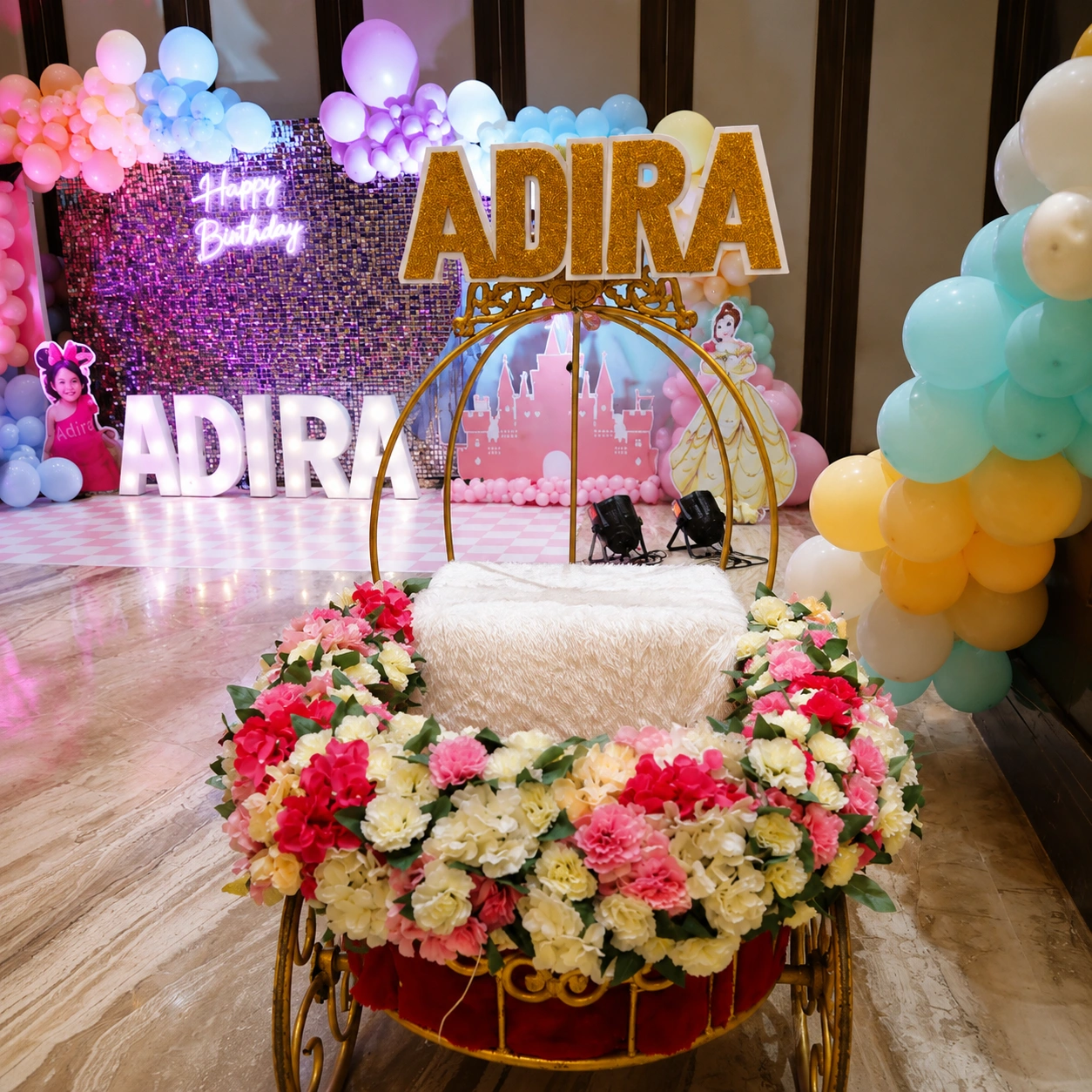 Royal Princess Entrance with Floral Carriage