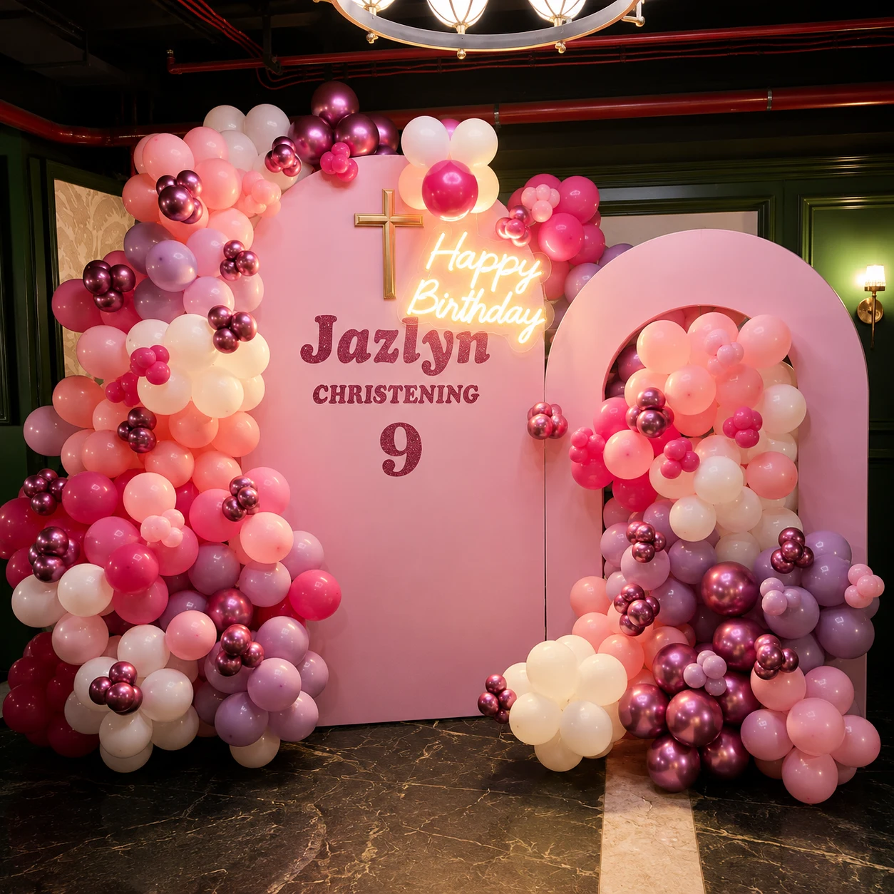 Pink Christening Theme Decoration