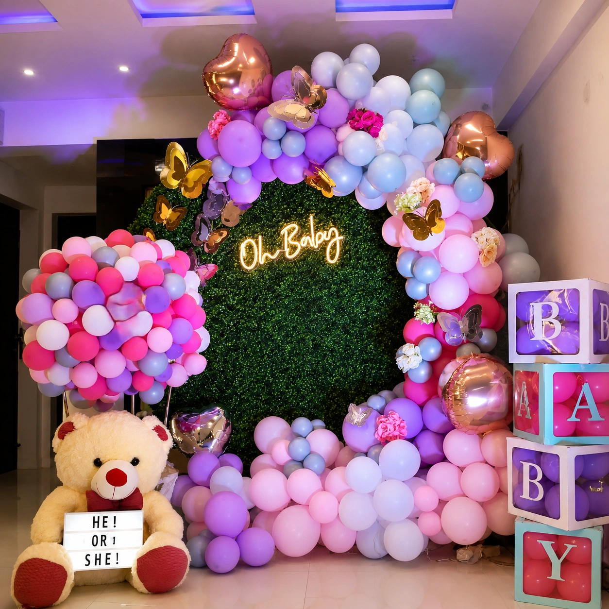 Baby Shower Neon Theme