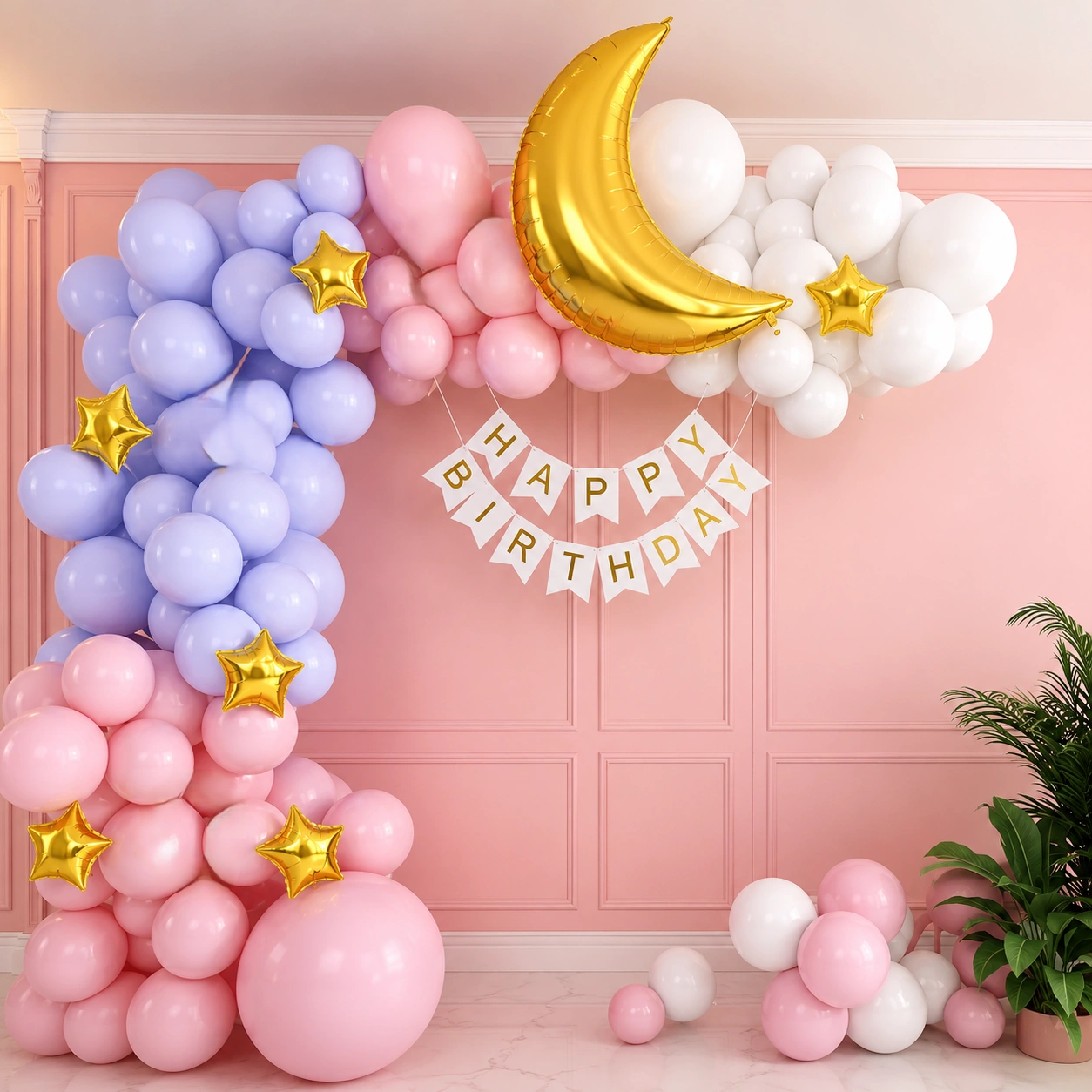 Star Moon Balloon Arch Decoration